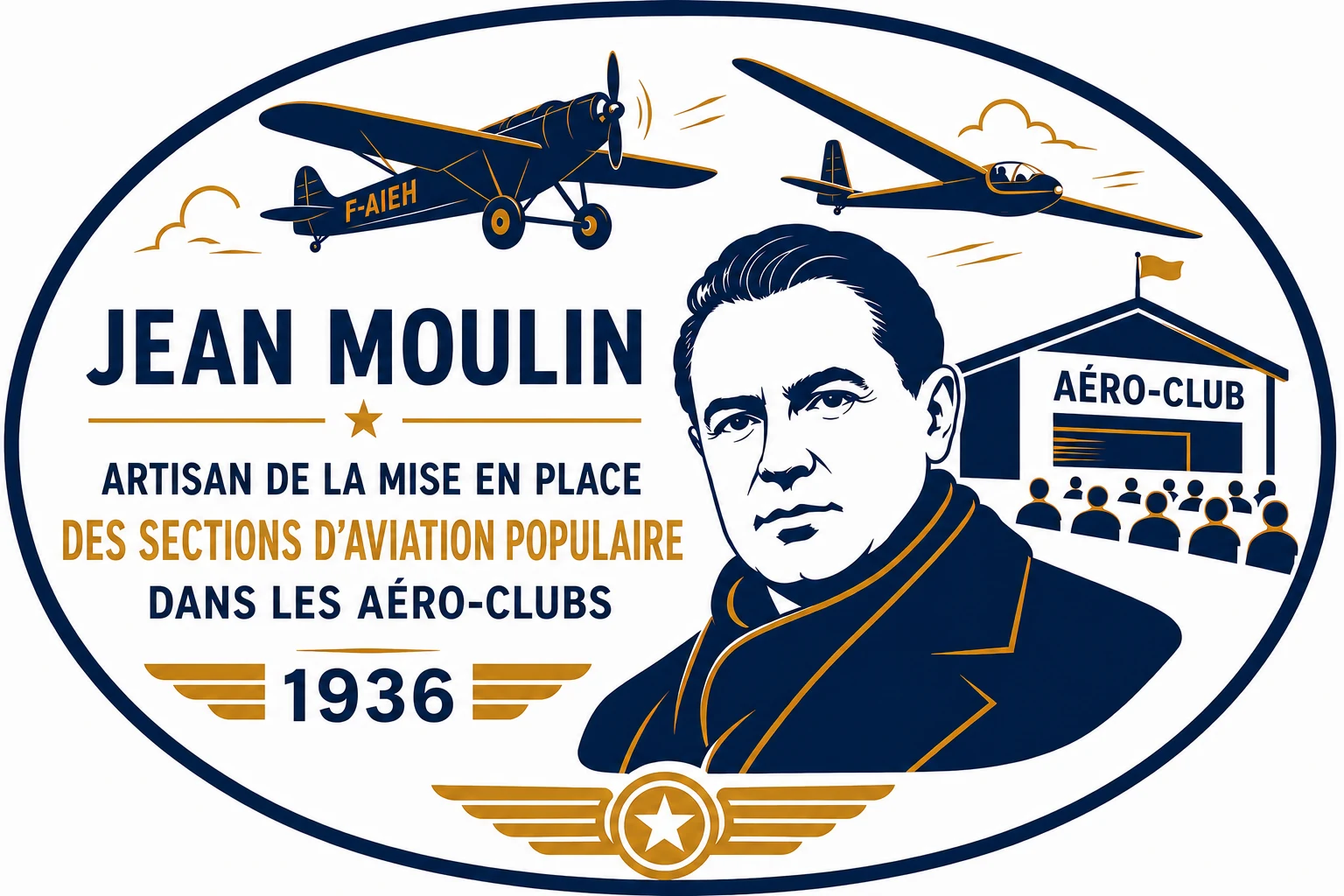 Jean Moulin, artisan de la mise en place des sections d’Aviation populaire dans les aéro-clubs en 1936