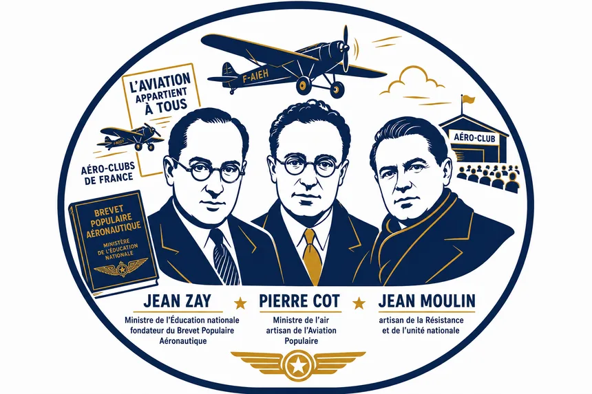 Jean Zay, Pierre Cot et Jean Moulin